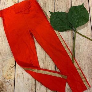 Carters Red Leggings w/Gold Sequin Sides